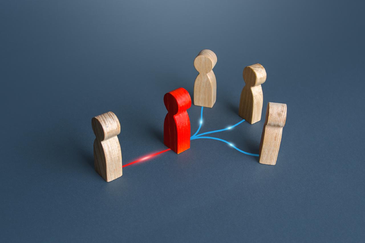 Image of one vs many, gatekeeping relationships