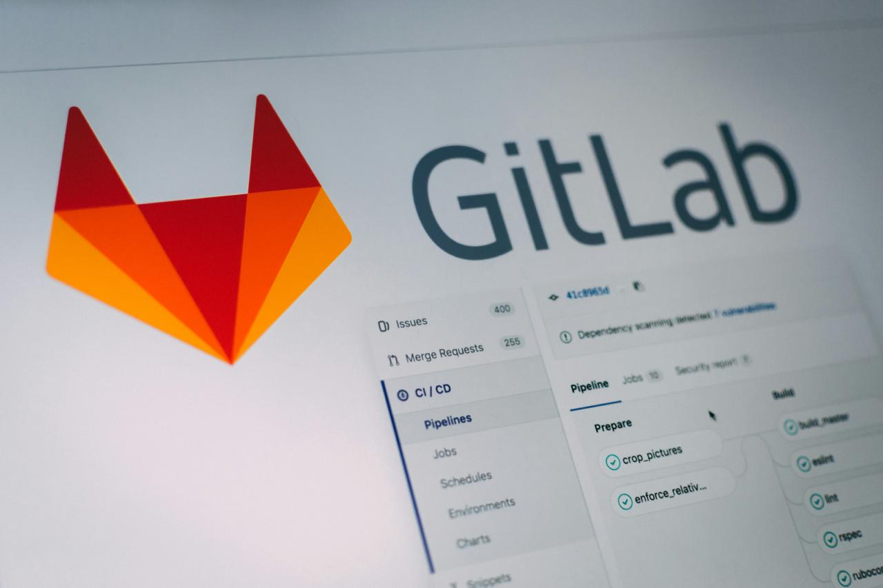 Stylised screenshot of the Gitlab website