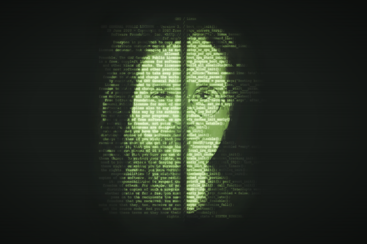 Gnu and Linux, represented by their founders: Richard Stallman of GNU and Linus Torvalds of Linux.