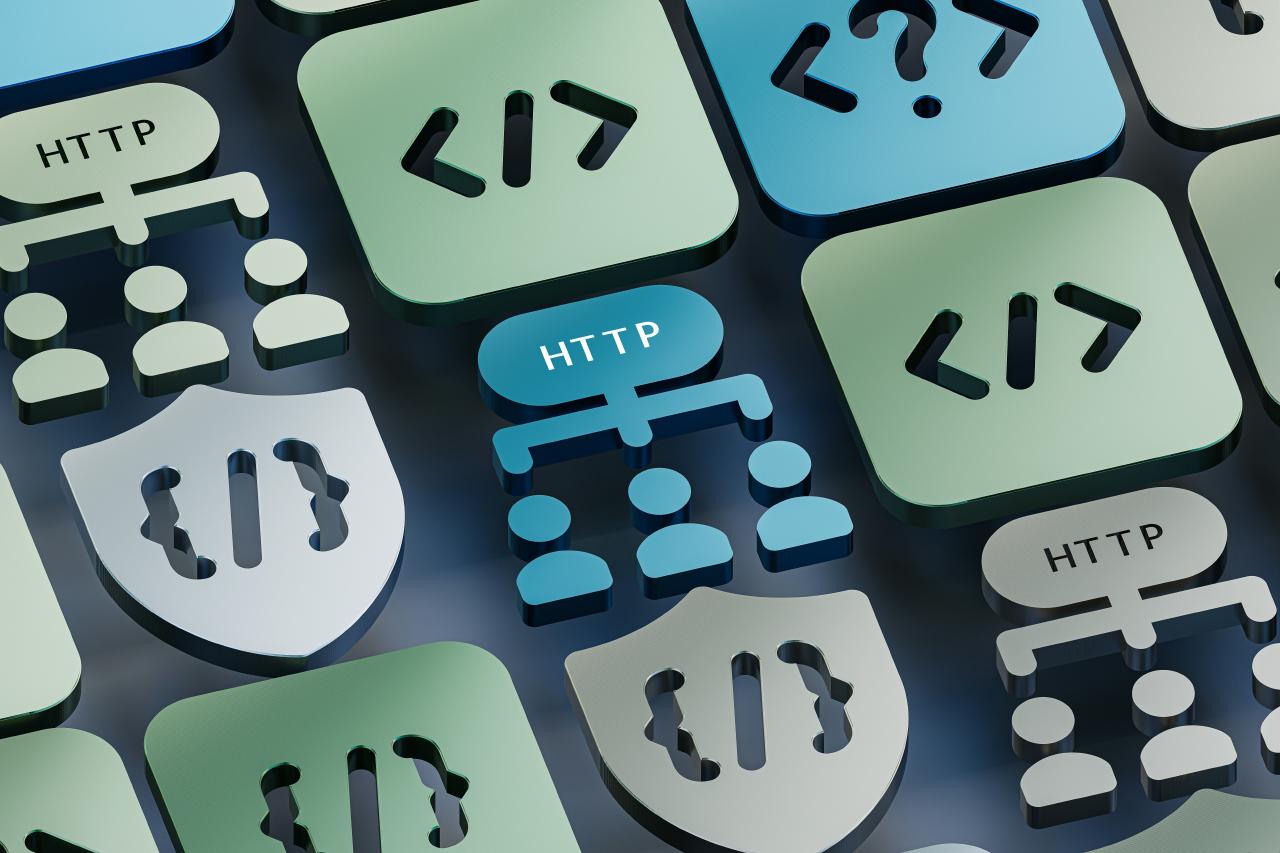 Render of various typical web development symbols